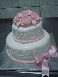 Roze svečana torta na dva sprata