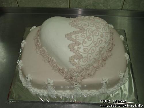Srce na ovalnoj torti